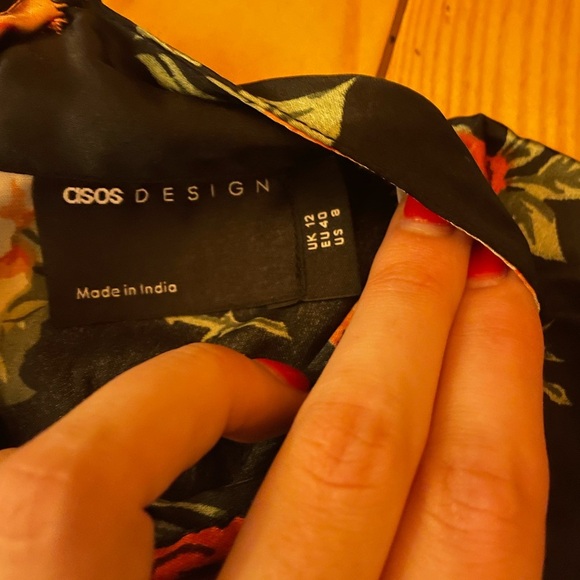 ASOS Black Floral Long Sleeve Dress - Picture 2 of 2